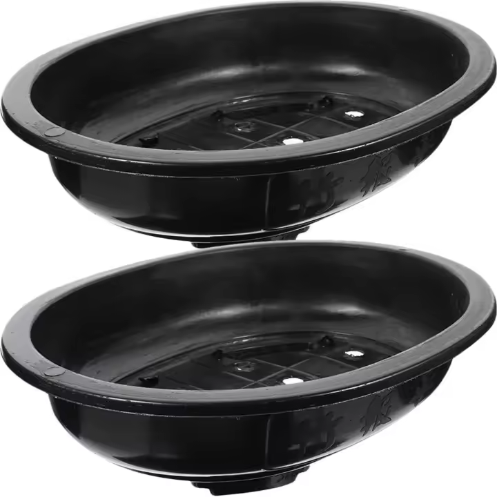ETA de 4 piezas para jardines, flor ovalada de plástico ETA, contenedor para bonsái - 1