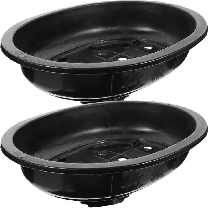 ETA de 4 piezas para jardines, flor ovalada de plástico ETA, contenedor para bonsái - 1