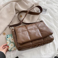 Bolso de hombro acolchado a cuadros, bolso de diseñador para mujer, bolsos de compras cruzados con solapa de cuero PU, invierno - details 30
