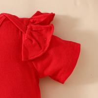 Adorable dibujo animado Oso Amor Bebé Niña Color Sólido Correa Falda Diadema Traje De Verano 2024 - details 6