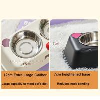 Cuenco doble con forma de oso para mascotas, contenedor de comida para gatos desmontable de gran capacidad, alimentador de agua antigolpes de acero inoxidable para cachorros, hogar - details 8
