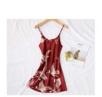 Conjunto de kimono de seda sintética para mujer, pijama y albornoz sexy estampado, ropa interior de verano, 2 piezas. - details 10