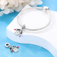 Dijes de plata de ley 100% para mujer, joyería fina DIY, regalo con cuentas de circón y Material metálico de piedra Natural - details 23