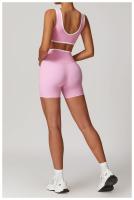 Pantalones cortos de Yoga cruzados de cintura alta, ajustados y Nude, pantalones deportivos de levantamiento de cadera de melocotón, pantalones de Fitness al aire libre para mujer - details 19