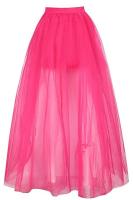 2025 Hi-Lo falda tutú gótica Punk tul suave cintura elástica red de malla alta y baja disfraz de Halloween Cosplay Maxi vestido de mujer - details 17