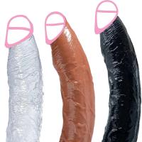 Consolador Leten de 13,4 pulgadas de largo, consoladores realistas de 34 cm, glande pequeño, gelatina negra con ventosa, Juguetes sexuales anales para mujeres, hombres y Gay - details 1