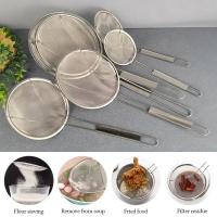 Pantalla de filtro de harina de acero inoxidable, colador de malla con mango de madera para aperitivos de leche de soja, patatas fritas, residuos de aceite, cuchara de cocina - details 2