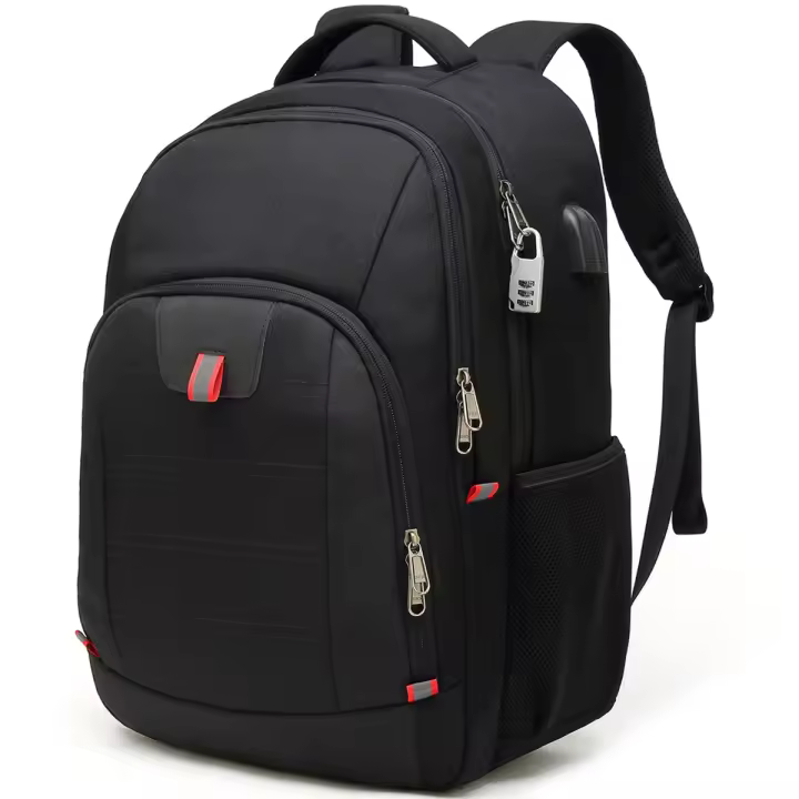 Mochila impermeable antirrobo, gran capacidad 17,3 pulgadas ordenador mochila, los hombres al aire libre USB bolsa de viaje, bolsa de hombro multifunción, puerto impermeable, trabajo, ordenador, viajes, negocios - 1