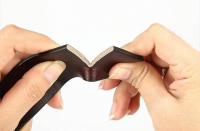 Cinturón de piel auténtica de vaca 100% auténtica, sin hebilla para hebilla automática, cuerpo de cinturón vintage de 3,50 cm de ancho, color negro y marrón - details 2