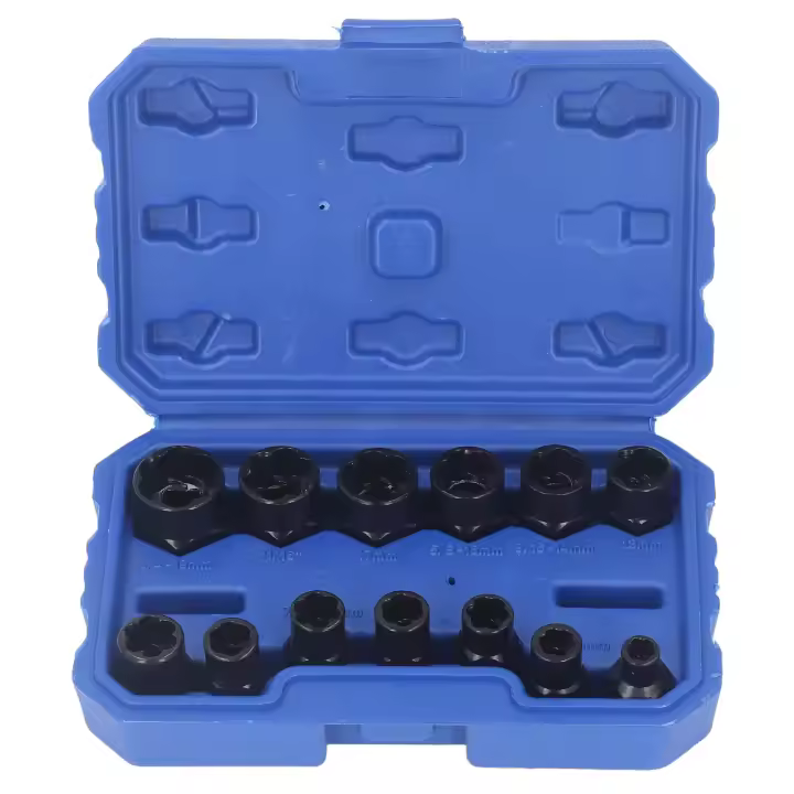 Extractor de pernos de 13 piezas, herramienta de extracción de tuercas dañadas, 8mm-19mm - 1