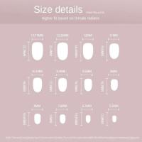 24 uñas usables y desmontables con arte corto morado, bordes dorados franceses, uñas postizas impermeables, suministros para uñas - details 1