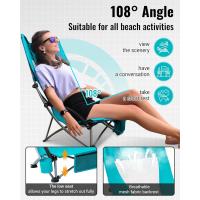 Sillas Plegables Playa con Respaldo Alto con Reposacabezas Silla Plegable Camping Respaldo Reclinable para Playa Cian - details 4