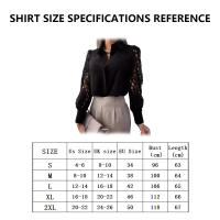 Blusa con Cuello en V para Mujer, Camisa de Encaje de Manga Corta, Túnica de Color Sólido - details 1