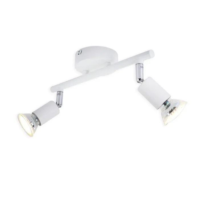 CBJKTX Luz de techo LED 2 focos GU10 - Foco de techo Lámpara de techo interior moderna blanca para baño cocina - 1