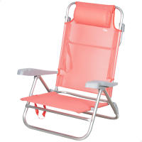 AKTIVE Silla de playa plegable, Silla de playa reclinable, 8 posiciones, 48x49x82 cm, Cojín acolchado, Asas de transporte, Peso máx 110 kg, Sillas de playa, Sillas de playa bajas, Multiposición, Respaldo reclinable, Sillas de playa plegables - details 4