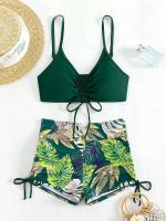 Bikinis con cordón frontal, cintura alta para mujer, bañadores de mujer, bañador para nadar, ropa de playa 2025 - details 46