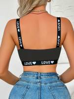 EasyFave Sujetador de punto con forma de corazón y letras para mujer - details 26