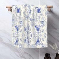 Toile De Jouy Toalla Algodón Francés Azul Marino Baño Ducha Deportes Yoga Toallas - details 37