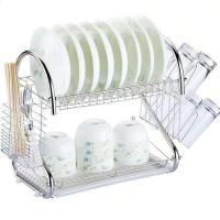 Escurridor de platos práctico en forma de S de 2 niveles, estante de secado de platos de Metal que ahorra espacio, escurridor de tazas estable, encimera - details 2