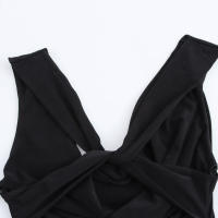 Vestido decorativo con lazo cuello redondo sin mangas estilo chino para mujer - details 6