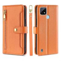 Funda magnética de cuero PU, funda tipo billetera con tapa Realme C21, cuerda colgante multifuncional - details 9