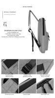 DIENQI Mochila Ultra-Delgada Para 14 ' 15,6 ' Portátil Hombre Multi-uso Bolsa de Trabajo Impermeable - details 8