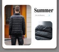 Chaqueta holgada de plumas de ganso blanco, chaqueta ligera con capucha, cuello alto para hombre, corte ajustado con capucha juvenil - details 17