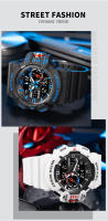 Reloj militar para hombre, resistente al agua, con manecillas luminosas, digital, pulsera de goma, deportivo, 50M, 8043 - details 2