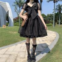 Vestido de princesa blanco japonés Lolita 2025 con mangas abullonadas y lazo - details 2