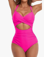 Nueva bolsa suave de una pieza traje de baño cruzado bikini con tirantes en la espalda traje de baño ajustado - details 6
