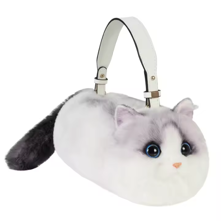 Simulación animal muñeca tres flores juguete de felpa gato bolso de hombro bolso muñeca muñeca - 1