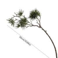 Rama de pino Artificial verde, plantas de pino realistas de plástico, plantas falsas elegantes de lujo para decoración del jardín del hogar - details 0