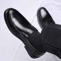 Nuevos mocasines negros, botas de negocios británicas con parte superior plana, todas combinadas con zapatos de cuero - details 6