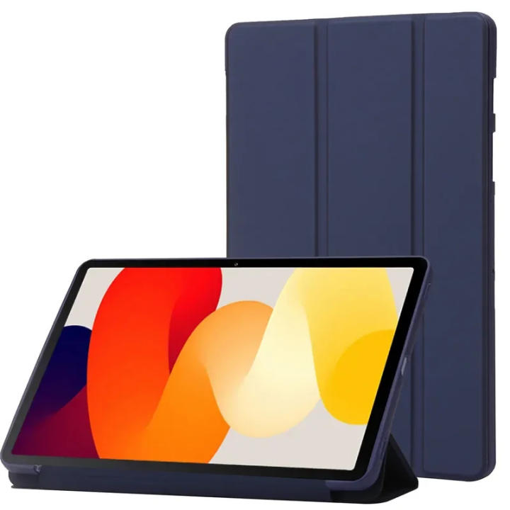 Funda de silicona suave para Xiaomi Redmi Pad SE, carcasa de cuero PU con triple pliegue de 11 pulgadas, soporte trasero, 2023