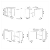 Color Blanco 2 Puertas 2 Huecos Oficina spacho domitorio Estilo Morno Mueble 120-152x74x77-49 cm - details 2