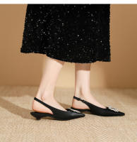 Nuevos zapatos planos de estilo francés con hebilla cuadrada y boca baja para mujer - details 9