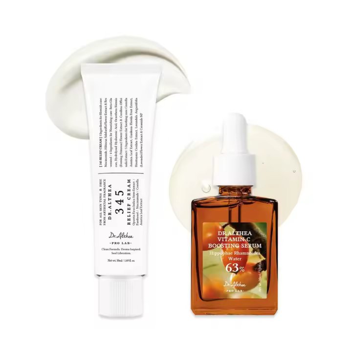 Dr.Althea Set de cuidado post-acné Crema y suero fortalecedores con vitamina C. - 1