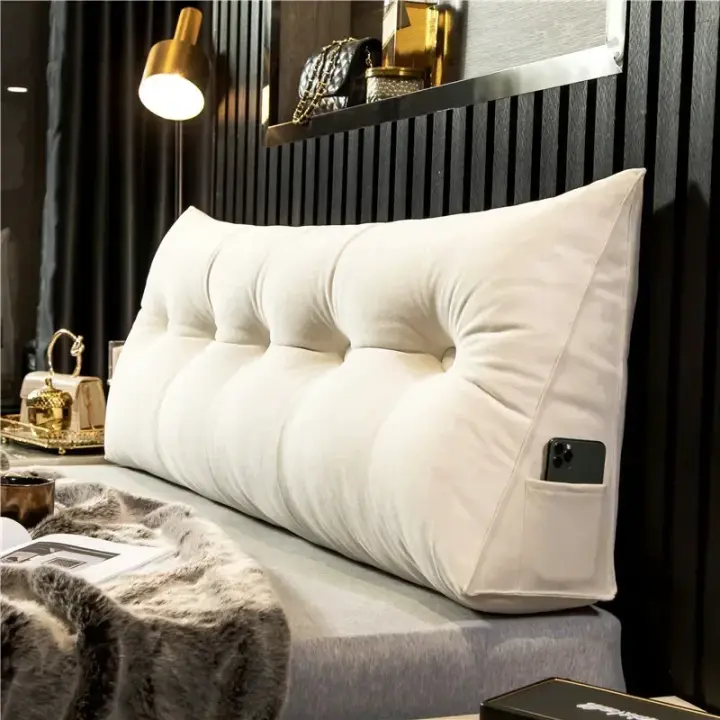 Cojín de Triángulo para Respaldo de Cama Alivio del Dolor Cojín de Lomo para Sofá Decorativo Ideal para Dormir - 1