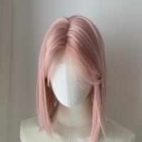 Peluca japonesa Cos de verano, dulce y corta, pelucas con malla frontal rosa y marrón, diadema, pelucas naturales frescas de Cosplay de Lolita, juego de rol - details 10