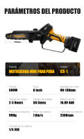 Motosierras Eléctricas Sin Cables SWANSOFT Potente 2300RPM, 6 Pulgadas, Herramienta de Carpintería de Jardín con 2 Baterías de Litio - details 2
