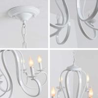 Vintage Lámpara de Araña de Metal Iluminación Estilo Vela Colgante Luz Alta Ajustable Cadena de Metal para Granja Comedor Cocina Isla Vestíbulo Negro 6 Luces - details 45