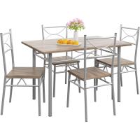 4 sillas Paul Muebles de Cocina Comedor Roble Oscuro Mesa MDF Resistente 110x70cm - details 0