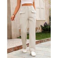Pierna recta de cintura alta, pantalones sólidos, pantalones sueltos de estilo coreano de moda para mujer - details 4