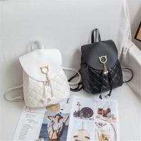 Mini mochila informal de cuero PU para mujer, bolsas de libros para estudiantes, con cordón - details 2