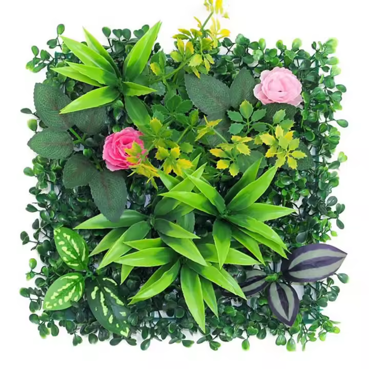 Panel de pared de plantas artificiales DIY, vida eterna, simulación realista, hoja de planta de arce, alfombra de eucalipto Artificial duradera verde - 1