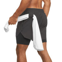 Pantalones Cortos Deportivos Ligeros y Secado Rápido Doble Capa para Entrenamiento en Gimnasio y Correr Moda de Verano para Hombres - details 21