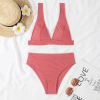 Conjunto de Bikini de Cintura Alta de V-Neck Sexy Traje de Baño de Push Up Negro para Mujeres - details 12
