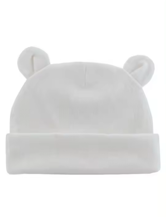 Gorro de Hospital para recién nacido, gorros de algodón para niños y niñas de 0 a 12 meses, gorro de bebé con orejas, 1 unidad - 1