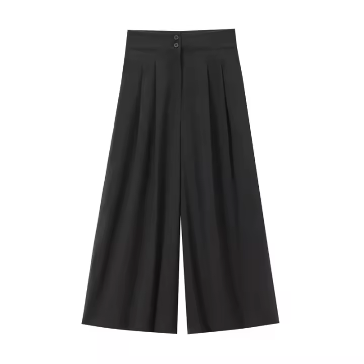 OUWU- Conjunto De Pantalones De Verano Para Mujer, Tops Sin Mangas Con Cordones De Doble Solapa + Bolsillo Con Cremallera, Plisado, Sólido, Holgado, Informal - 1