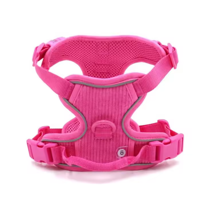 Collares personalizados mascotas Collar Rosa suave Perros con nombre, arnés reflectante sin TIAR Perros, Correa, juego de - 1